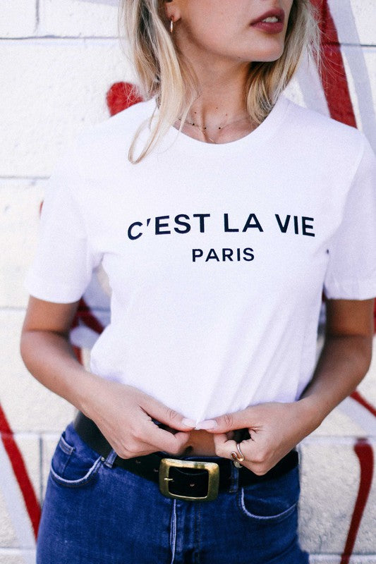 C'est La Vie Graphic crop top